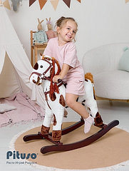 PITUSO Качалка-Лошадка, Белый с коричн.пятнами,74*30*64см