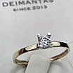 Золотое кольцо с бриллиантом ж/з 0,11Ct VS2/I EX-Cut, 1 гр, 16,5 размер, фото 7