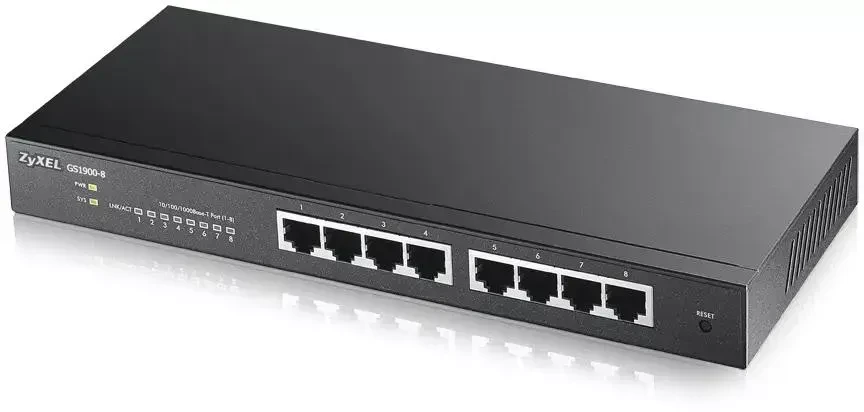 Коммутатор Smart L2 Gigabit Switch Zyxel GS1900-8, 8xRJ-45: 1G, desktop, fanless, фото 1