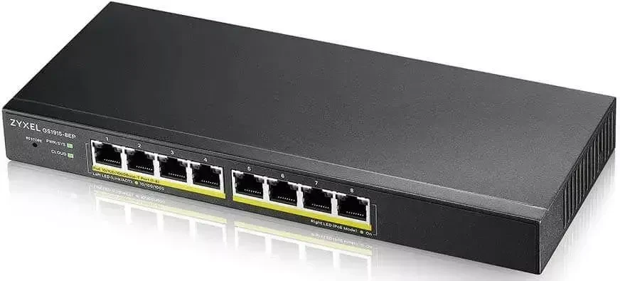 Коммутатор Smart L2 Gigabit PoE Switch Zyxel NebulaFlex GS1915-8EP, 8xRJ-45: 1G PoE+, 60W PoE budget, desktop,, фото 1