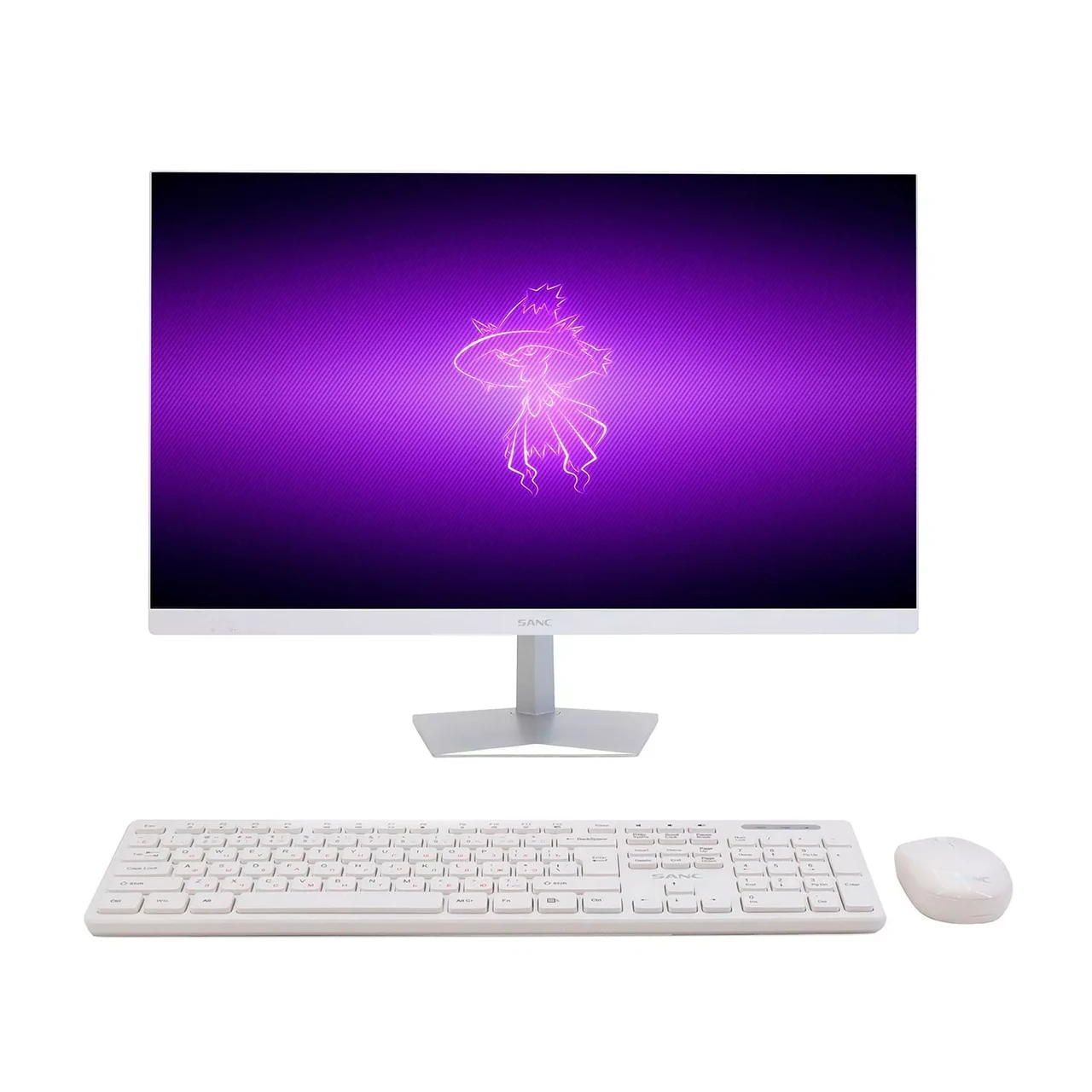 Barebone All-in-One Sanc C2400261D, 23.8" FHD IPS/MB H610/SO-DIMM DDR4/WiFi/keyboard+mouse, white