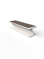 Скамейка из композитного мраморного камня JOTA, c настилом ДПК, модель EKIBASTUZ Z