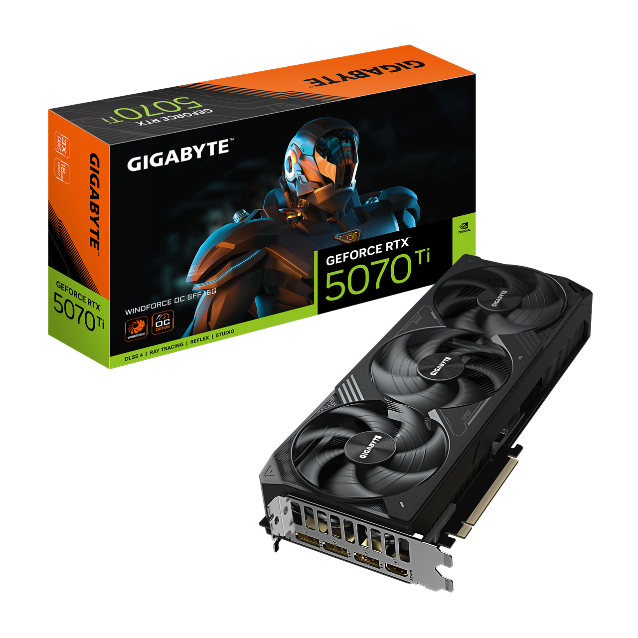 Видеокарта GIGABYTE GeForce RTX 5070 Ti WINDFORCE OC SFF (GV-N507TWF3OC-16GD)