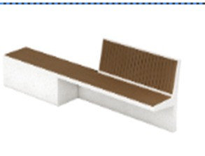 Скамейка из композитного мраморного камня JOTA, c настилом ДПК, модель URBAN BENCH