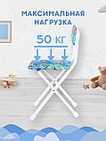 Стул детский Ника СТУ3/5 "С буквами" (синяя обивка и БЕЛЫЙ каркас, буквы, цифры животные), фото 3