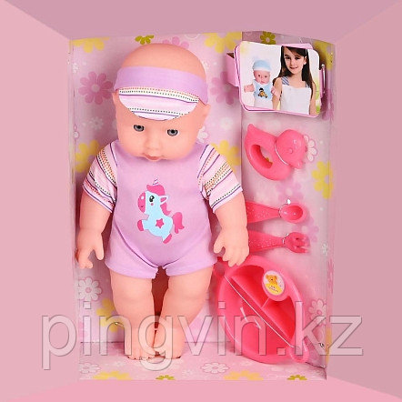 PITUSO Набор "Пупс с аксессуарами для кормления (в кепи)" Purple/Фиолетовый 30 см, фото 1