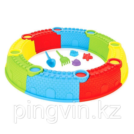 PILSAN Песочница складная Песочный Замок,с аксесс-ми (88х88х14,5h),разноцветная, фото 1