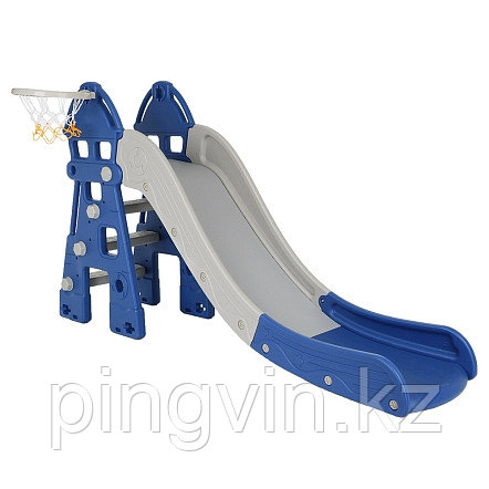 PITUSO Горка с баскет.кольцом ЗАМОК Синий/серый 185*46*96h, фото 1