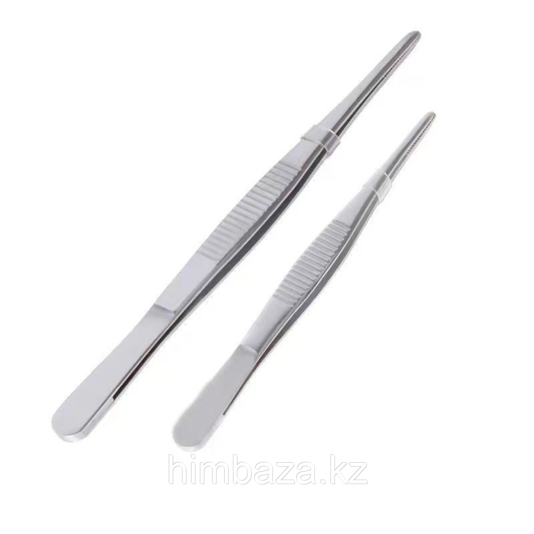 Пинцет медицинский прямой, нержавеющая сталь, длина 30 см, фото 1