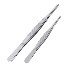 Пинцет медицинский прямой, нержавеющая сталь, длина 20 см
