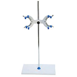 Штатив лабораторный с двойным зажимом, основание мраморное