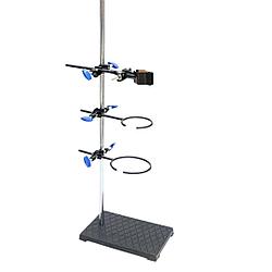 Штатив лабораторный универсальный с зажимами и кольцами, основание чугунное