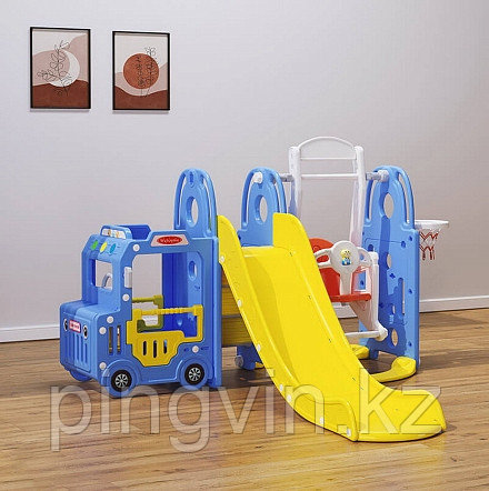 PITUSO Горка-Комплекс Cute Truck (горка,качели,баскет.кольцо) Blue/Синий,200*198*122h, фото 1