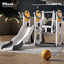 PITUSO Горка-комплекс Планета (горка, качели, баскет. кольцо) Серый/Белый 150*195*110 см, фото 4