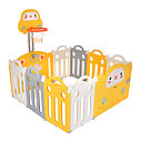 PITUSO Детский ограждение-манеж Машинка, Желтый/белый, с баскет. стойкой (без шаров) 117х117х63h, фото 2
