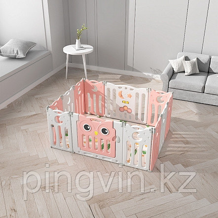 PITUSO Детский ограждение-манеж Сова, Персик/бел.(без шаров) 143х106х63h, фото 1