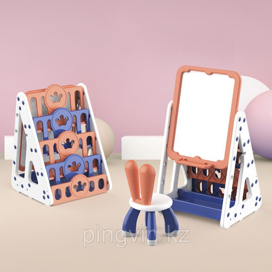 PITUSO Система для хранения (стеллаж/мольберт)+1 стульчик, Red/Красный,55*56*78см, фото 1