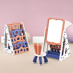 PITUSO Система для хранения (стеллаж/мольберт)+1 стульчик, Red/Красный,55*56*78см