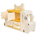 PITUSO Стеллаж для игрушек с ящиками Doggie,Beige/Бежевый+желтый,125*33*89h, фото 10