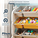 PITUSO Стеллаж для игрушек с ящиками Funny,3 полки,Orange/Оранжевый,65*38*70h, фото 2