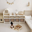 PITUSO Стеллаж для игрушек с ящиками SuperBox Сream white+camel/Кремовый,136*38*95 см, фото 6