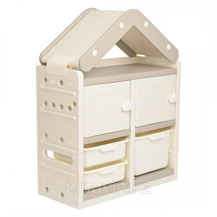 PITUSO Стеллаж для игрушек с ящиками Tejado,Beige/Бежевый, 73*32,5*94h, фото 1