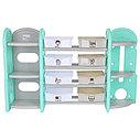 PITUSO Стеллаж для игрушек с ящиками и приставками(книжн.+углов),4 полки,Бежев./бирюз./бел.153*36*91, фото 2