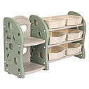 PITUSO Стеллаж для игрушек с ящиками и приставкой (книжная),3 полки,Green/Олива,116*34*66, фото 5