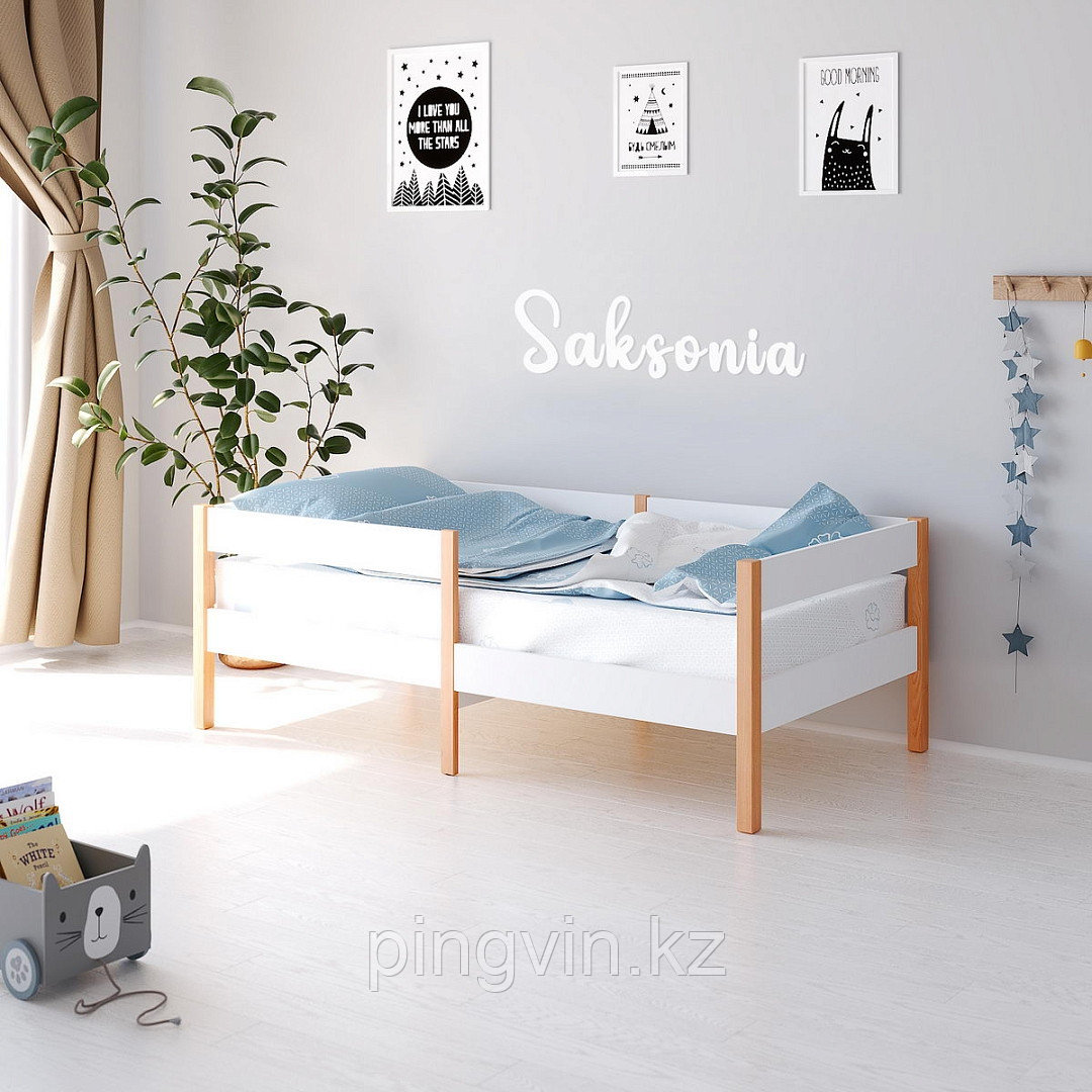 PITUSO Кровать подростковая SAKSONIA 140*70 Белый-белый, фото 1