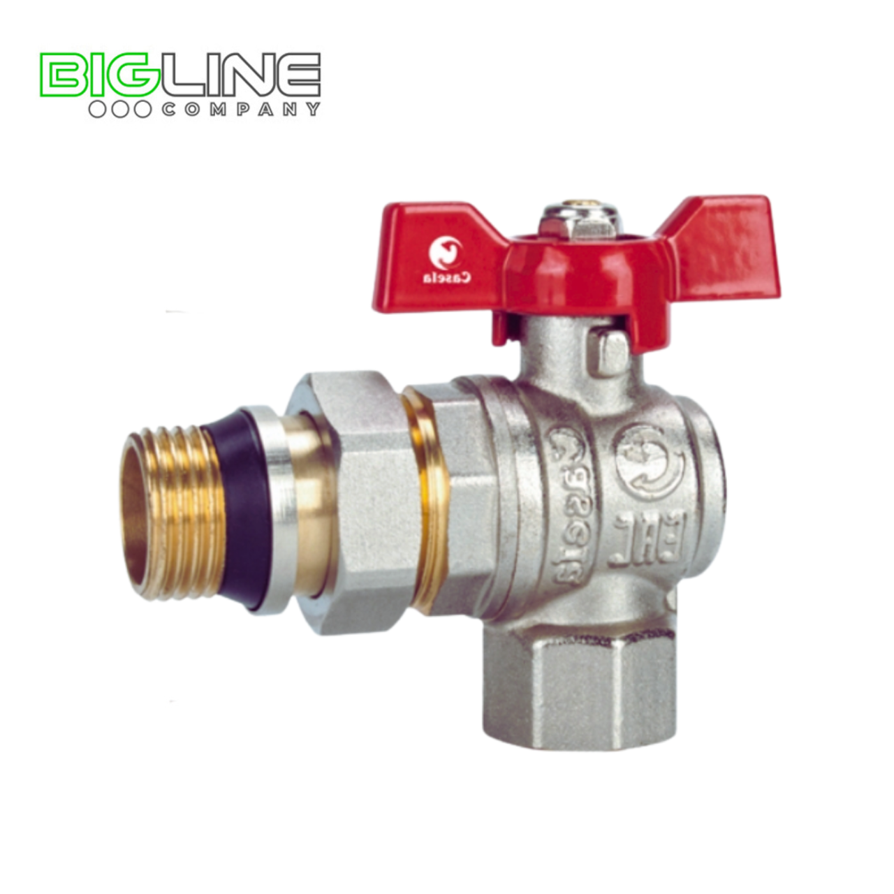 Кран шаровый стальной американка Casela 3/4 угловой (60)