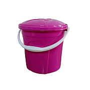 Ведро с крышкой 10 л 071 (Цвет розовый)