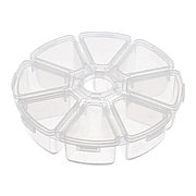 Круглый пластиковый контейнер-органайзер для мелочей на 8 ячеек (4895)