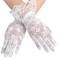 Гипюровые перчатки с кружевом белые перчатки 2 шт