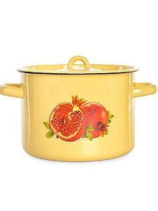 Кастрюля эмалированная 1,5 л, Стальэмаль 1с15с/1, Гранат, кремовый, фото 1