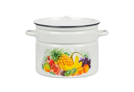 Кастрюля эмалированная 9 л, Стальэмаль 1с200с, Экзотика, белоснежный, фото 1