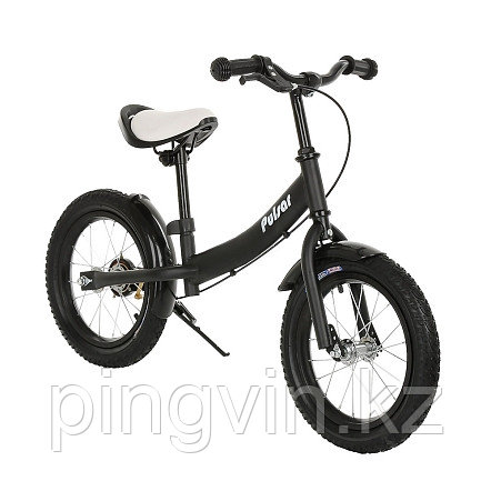 PITUSO Беговел Pulsar, колеса AIR 14", тормоз, подножка,Black matt/Черный матовый, фото 1