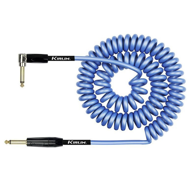 Кабель инструментальный, угловой коннектор, 9.1м, синий, Kirlin, IPK-222BFGL-30FT/BLE, фото 1