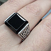 Мужская печатка серебро 925 проба, масса 6,43г, размер 19,5, вставка эмаль, фото 4