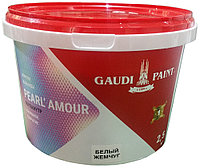Декоративная краска Gaudi Paint акриловая Pearl Amour моющаяся, влагостойкая, возможность колеровки 2.5 кг, белый жемчуг
