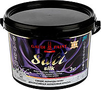 Декоративная краска Gaudi Paint акриловая Sati Silk влагостойкая 3 кг, цвет графитовый