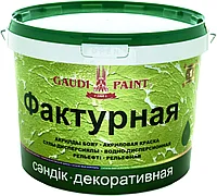 Декоративная краска Gaudi Paint акриловая фактурная моющаяся, влагостойкая, возможность колеровки 15 кг, цвет