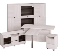 Комплект мебели, Кабинет руководителя "Квадро", 6 предметов, бежевый