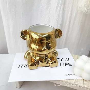 Органайзер Мишка керамика золотой