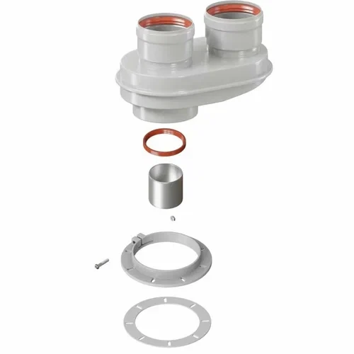 Адаптер моноблочный для перехода на двухтрубную систему 80/80 в комплекте фланец и втулка D60 L-50 AM80-80T