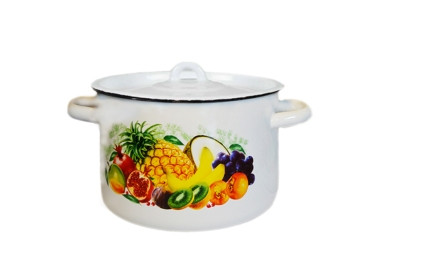 Кастрюля эмалированная 4,5 л, Стальэмаль 1с17с, Экзотика, белоснежный, фото 1