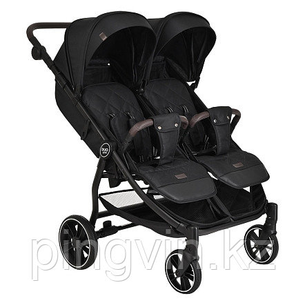 PITUSO Коляска детская DUOCITY для двойни (прогулочная),Black/Черный/PU, фото 1