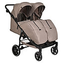 PITUSO Коляска детская DUOCITY для двойни (прогулочная),Cappuccino/Капучино/PU, фото 2