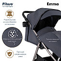 PITUSO Коляска детская EMMA (прогулочная),Graphite/Графит/PU, фото 6