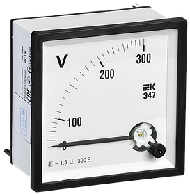 Вольтметр аналоговый Э47 300В класс точности 1.5 (72х72мм) IEK