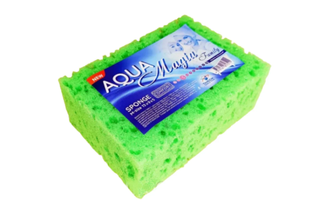 Мочалка губка для тела Aqua magia Famili 13х9х5см, фото 1